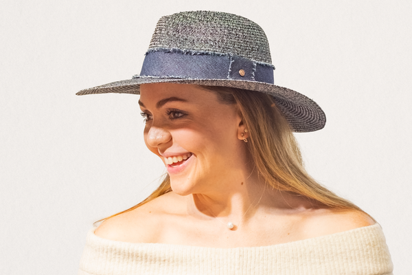 Azure Fedora Black Slate Melange - Tau Collection