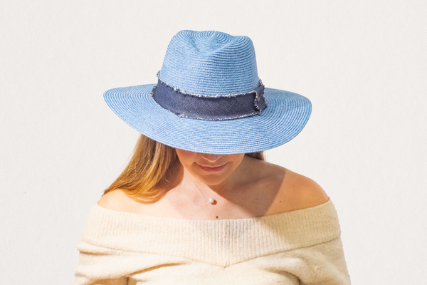 Azure Fedora Powder Blue Melange - Tau Collection